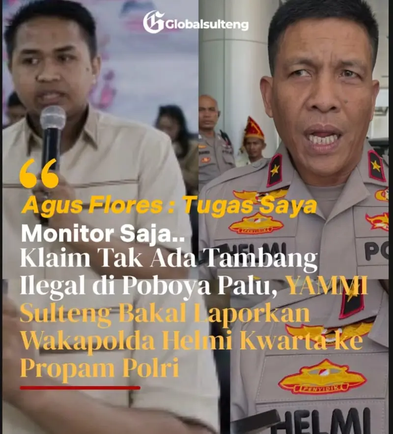 Fokus Bongkar Tambang Ilegal di Parimo, Ketum PW FRN Agus Flores Enggan Campuri Perseteruan YAMMI dan Wakapolda Sulteng