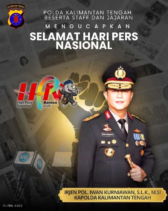 Peringati HPN 2026, Kapolda Kalteng Ucapkan Selamat Hari Pers Nasional