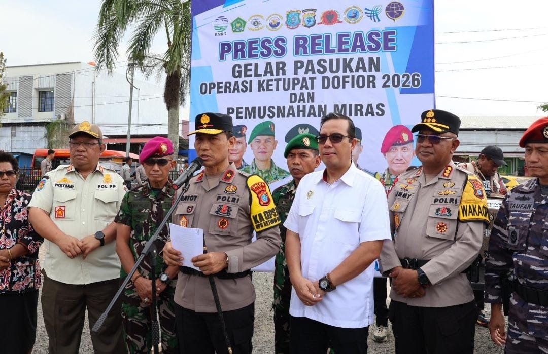Polda Papua Barat Daya Musnahkan Ribuan Botol Miras Hasil Operasi Pekat I Dofior 2026