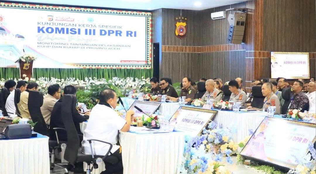 Kapolda Aceh Paparkan Strategi Implementasi KUHP dan KUHAP di Hadapan Tim Komisi III DPR RI