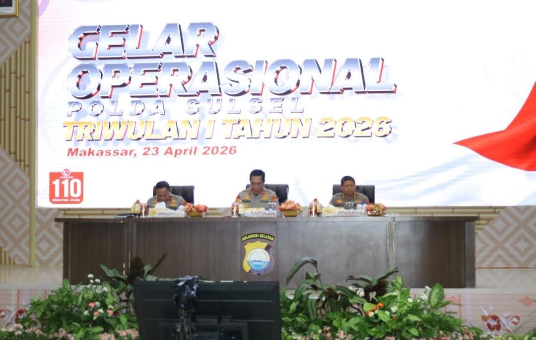 Gelar Operasional Triwulan I Tahun 2026, Kapolda Sulsel Tekankan Evaluasi dan Peningkatan Kinerja