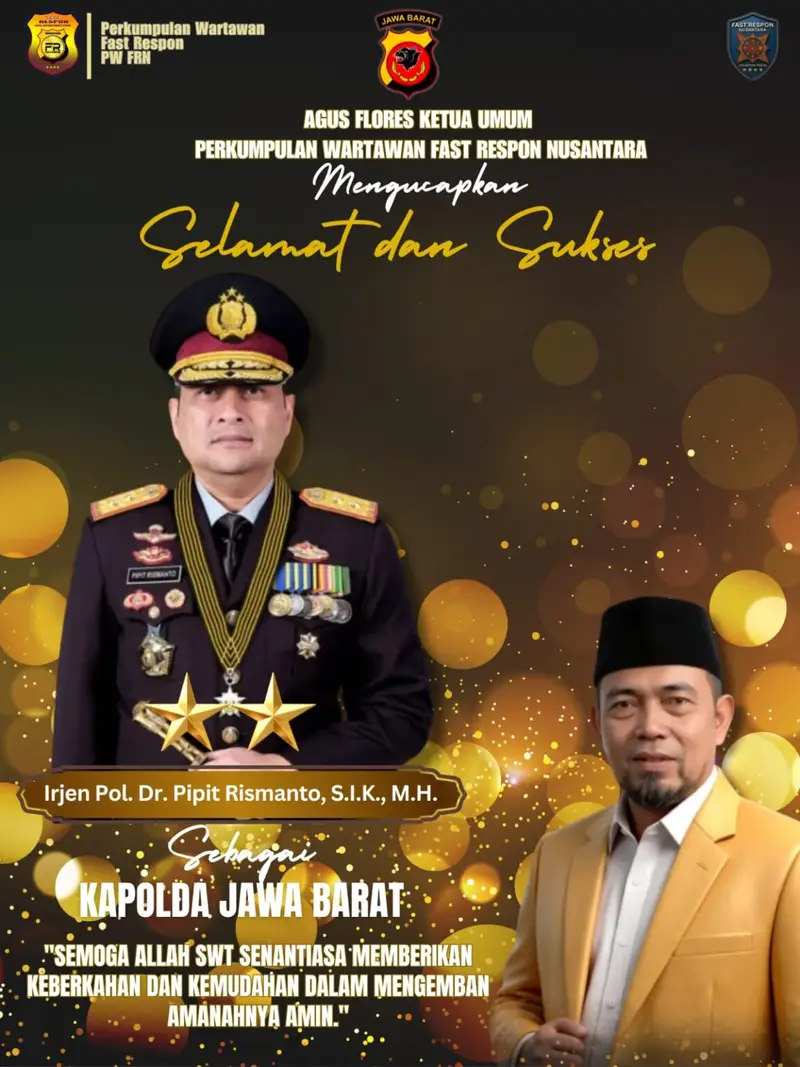 Ketum PW-FRN Agus Flores Ucapkan Selamat kepada Irjen Pol. Pipit Rismanto sebagai Kapolda Jabar