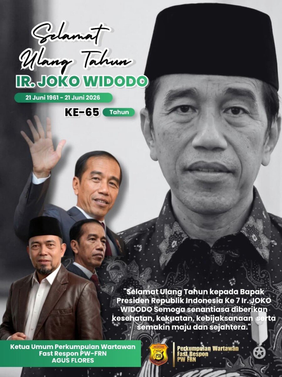 Ketum PW FRN Agus Flores Sampaikan Ucapan Selamat Ulang Tahun ke-65 untuk Presiden ke-7 RI Joko Widodo