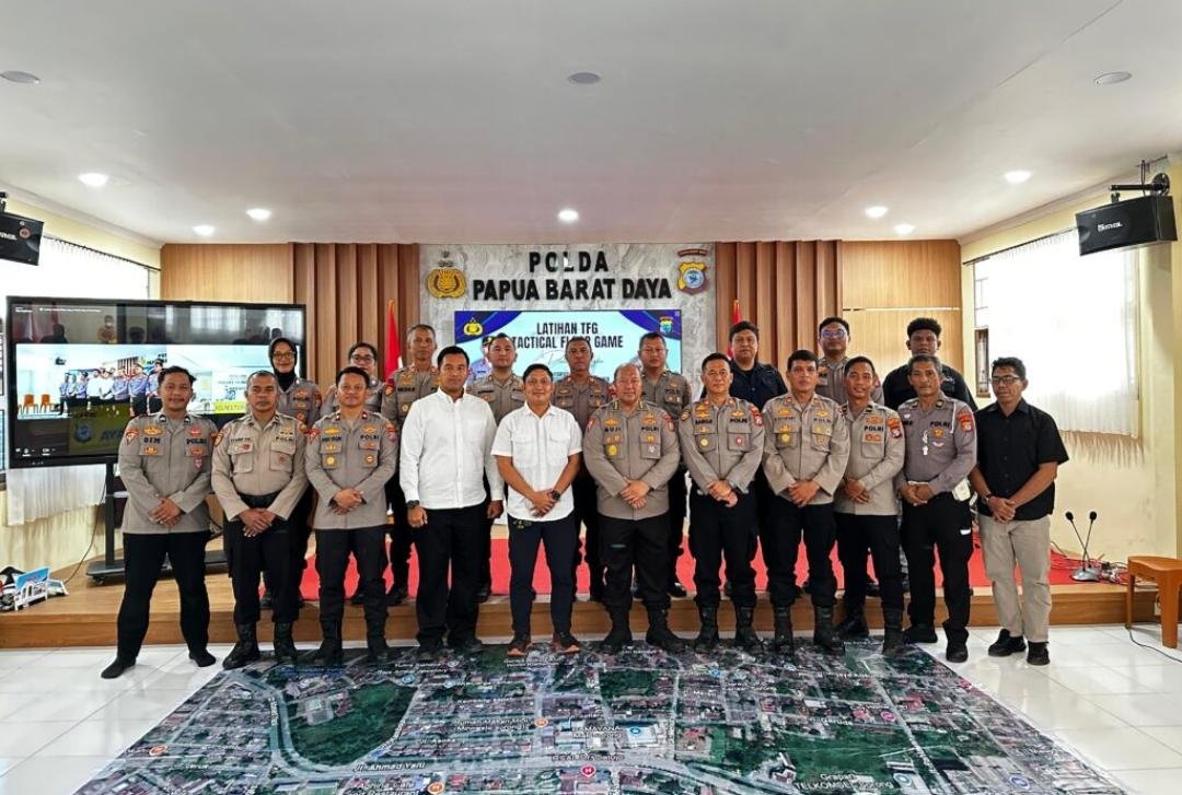 Jelang Hari Bhayangkara ke-80, Polda Papua Barat Daya Gelar Simulasi TFG Penanganan Aksi Unjuk Rasa