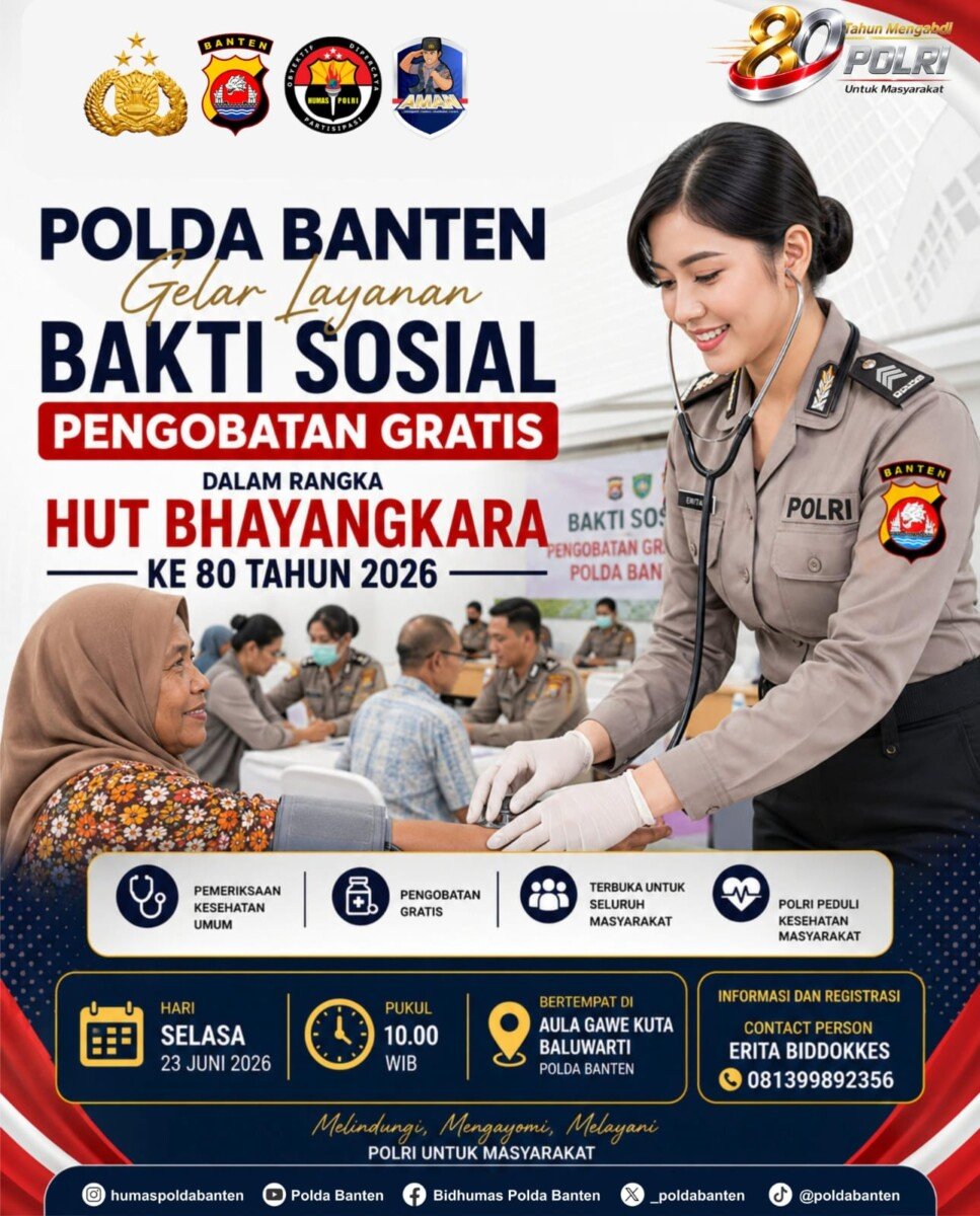Ayo Cek Kesehatan Gratis Bersama Polda Banten dalam Rangka Hari Bhayangkara ke-80