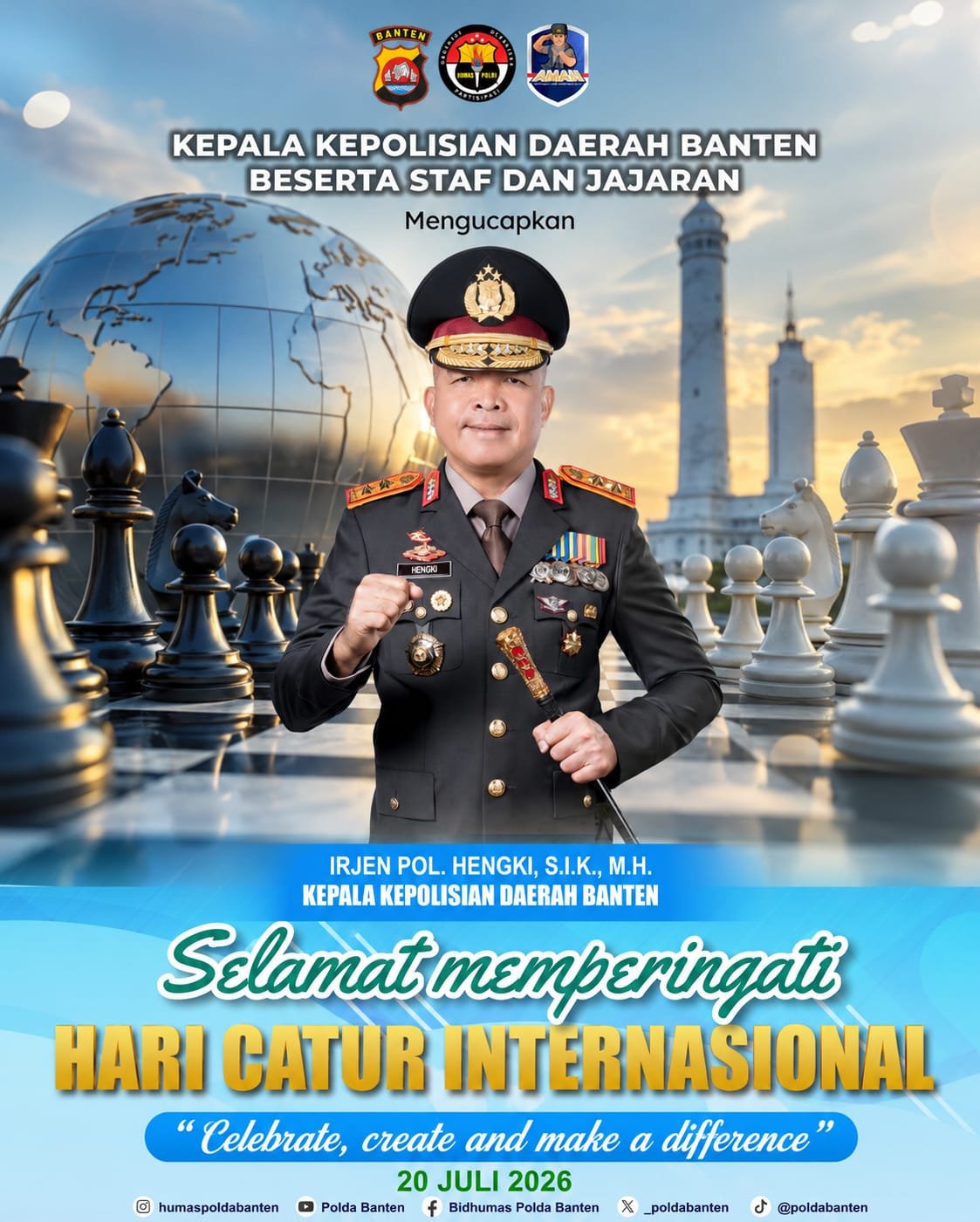Polda Banten Ajak Masyarakat Jadikan Catur Sarana Membangun Karakter di Hari Catur Internasional 2026