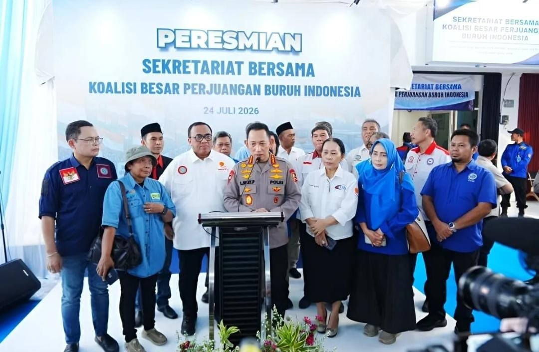 Resmikan Sekretariat Bersama Koalisi Buruh, Kapolri: Saya di Garda Terdepan Perjuangkan Hak Buruh!