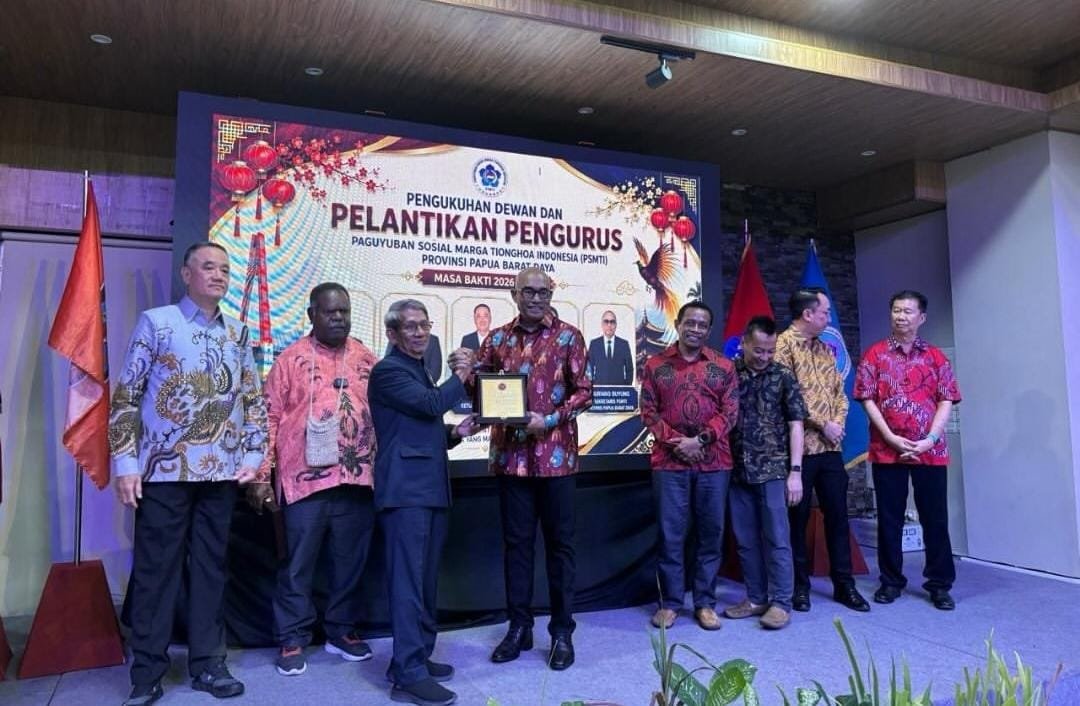 Sinergi Jaga Kamtibmas, Kapolda Hadiri Pelantikan Pengurus PSMTI Papua Barat Daya 2026–2030