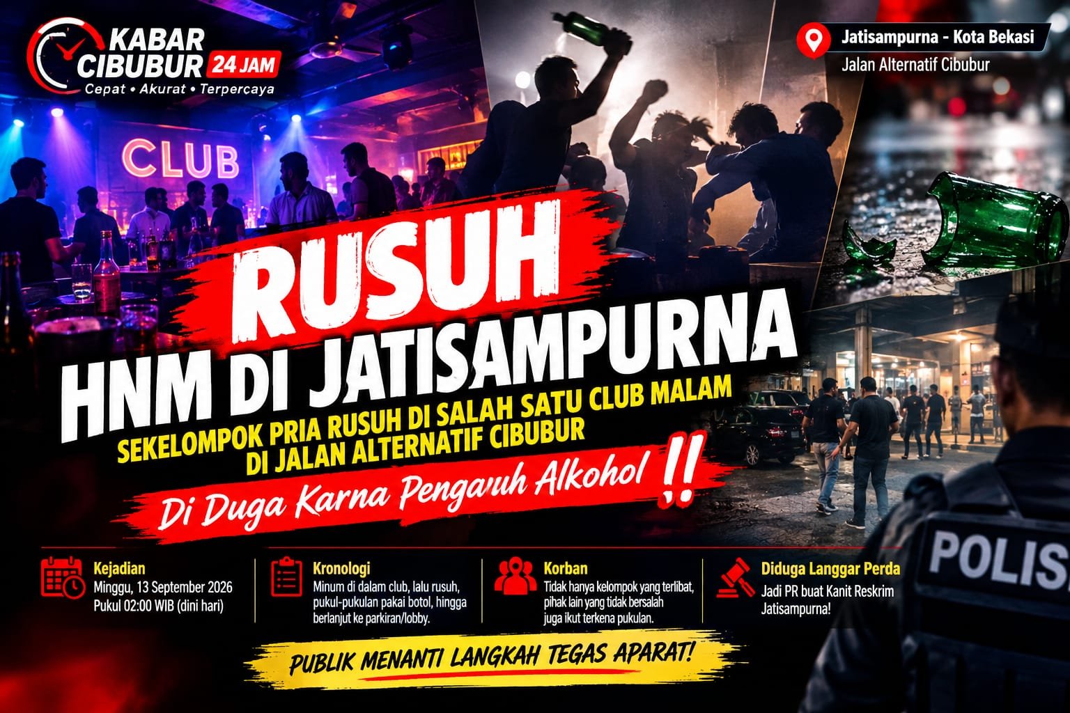 Kericuhan Pecah di Club HNM Jatisampurna, Baku Pukul hingga Parkiran Jadi Sorotan