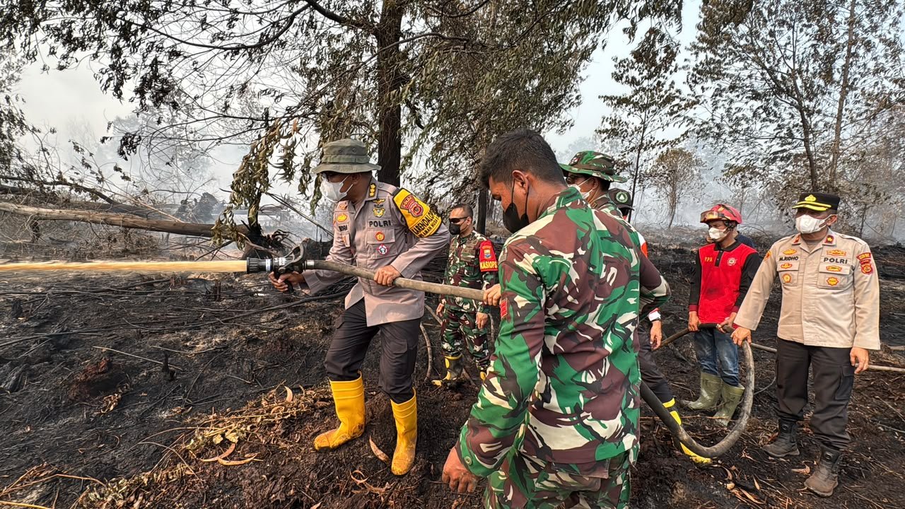 Polda Jambi Bersama Forkopimda Cek Langsung Lokasi Kebakaran di HLG Londerang
